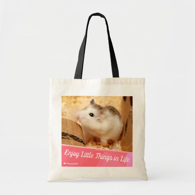 Bolsa Tote Hammyville - Hamster Bonito Aproveita Pequenas Coi (Frente)