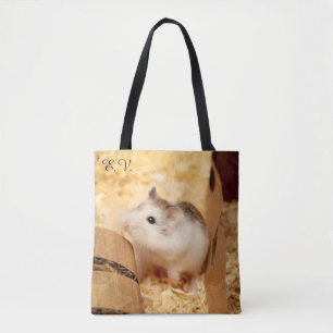 Bolsa Tote Hammyville - Hamster Bonito com Iniciais