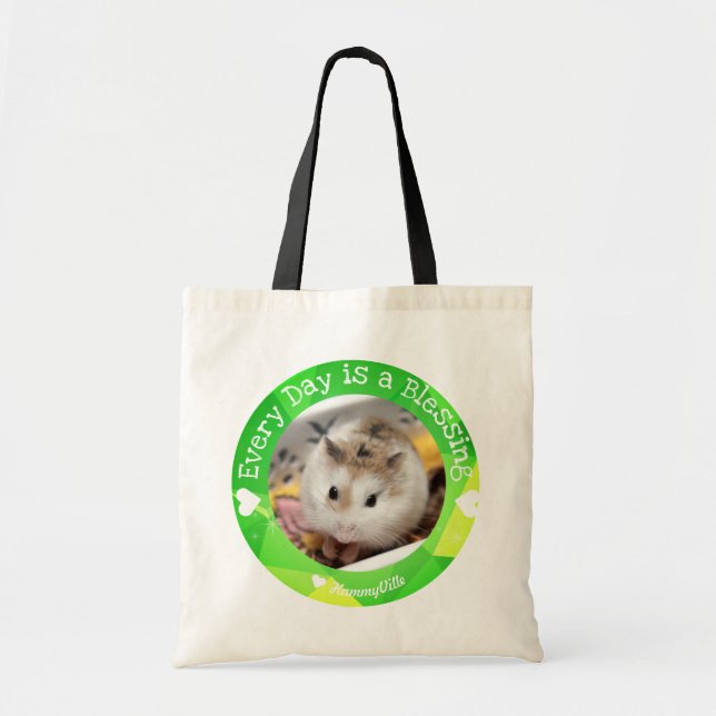 Bolsa Tote Hammyville - Hamster Bonito Todos os dias é uma Bê (Frente)