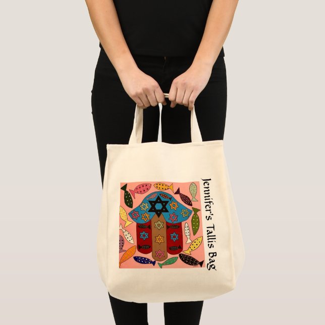 Bolsa Tote Hamsa e Fertilidade Peixes Talentos (Frente (produto))