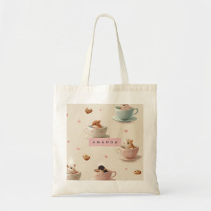 Bolsa Tote Hamster Adorável Personalizado no Padrão do Teacup