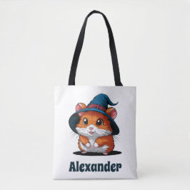 Bolsa Tote Hamster Bonito no Halloween Personalizado do Chapé