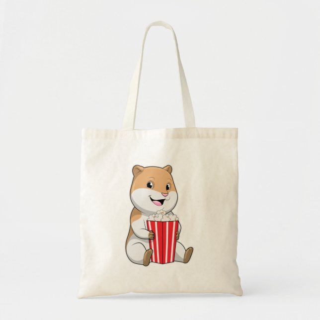 Bolsa Tote Hamster com Cone de Pipoca (Frente)