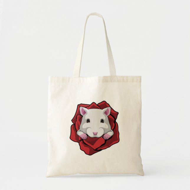 Bolsa Tote Hamster com Rosa (Frente)