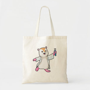 Bolsa Tote Hamster como Cientista com tubo de ensaio
