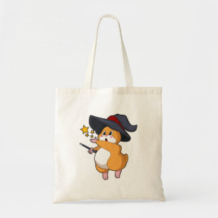 Bolsa Tote Hamster como Feiticeiro com varinha mágica