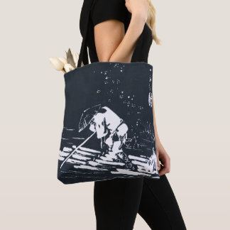 Bolsa Tote Hanaikada de pintura japonês em Black&White