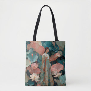 Bolsa Tote Hanbok Impasto Vintage e Lótus Rosa