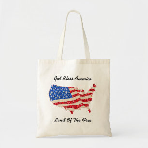 Bolsa Tote Handbag USA Flag Deus abençoe America