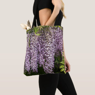 Bolsa Tote Hanging Purple Wisteria Floral
