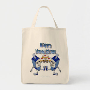 Bolsa Tote Hanukkah Dancing Dreidels e Jelly Doughnut