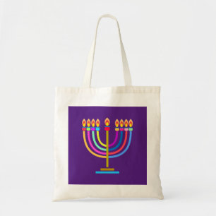 Bolsa Tote Hanukkah Menorah - Símbolo de Férias das Luzes