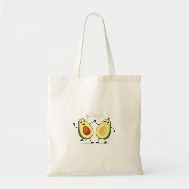 Bolsa Tote Happy Avocado dançando (Frente)