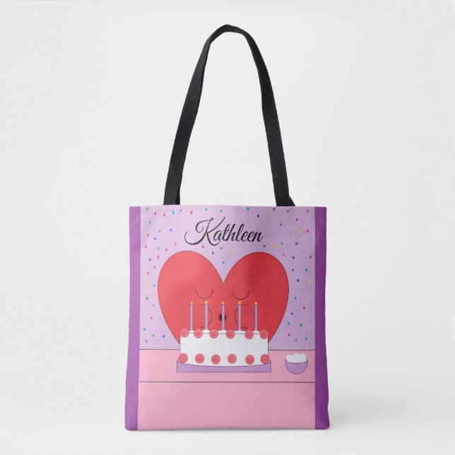 Bolsa Tote Happy Birthday, From My Heart to Yours: (Frente)