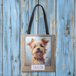 Bolsa Tote Happy Bright Yorkshire Terrier Dog Nome