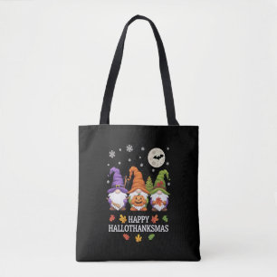 Bolsa Tote Happy Hallothanksmas Gnomos Lover Halloween Xmas