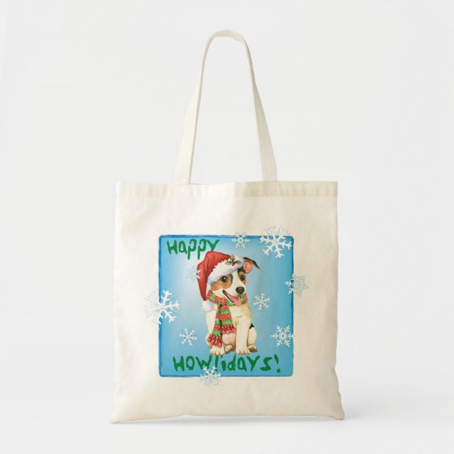 Bolsa Tote Happy Howliday Jack Russell Terrier Tote Bag (Frente)