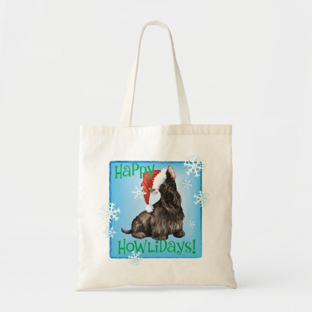 Bolsa Tote Happy Howlidays Scottish Terrier (Frente)