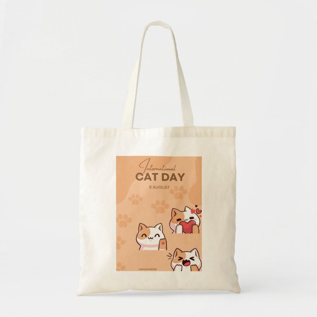 Bolsa Tote happy international cat day , 8 August (Frente)