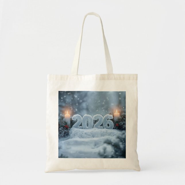 Bolsa Tote happy new year 2026 winter calm totebag (Frente)