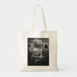 Bolsa Tote Happy new year couple photo name year black white 