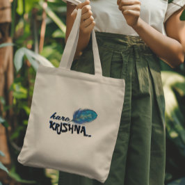 Bolsa Tote "Hare Krishna" Peacock Feather Hindu