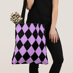 Bolsa Tote Harlequin cor-de-rosa e preto
