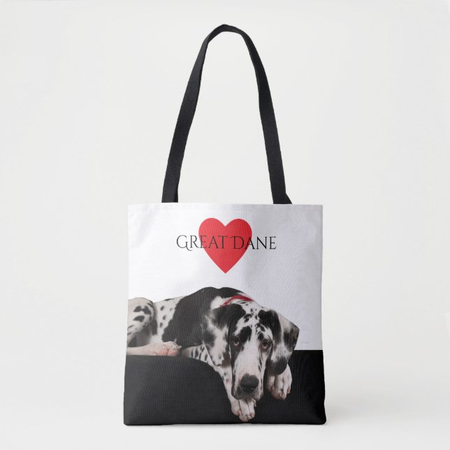 Bolsa Tote Harlequin great dane (Frente)