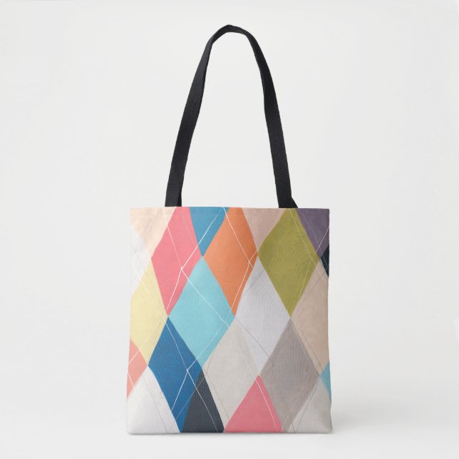 Bolsa Tote Harlequin Hopscotch - Padrão de Argyle (Frente)
