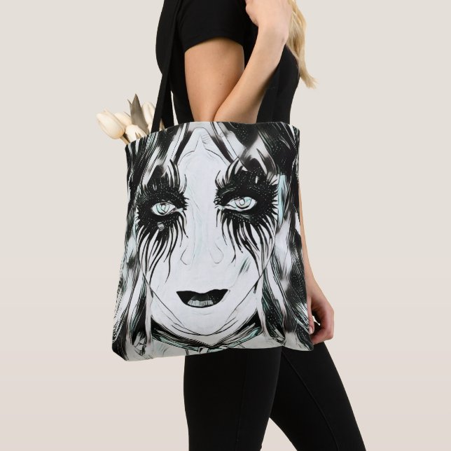 Bolsa Tote Harley Quinn inspirou Hellequin Gothic Girl (Close Up)