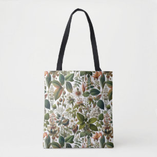 Bolsa Tote Harmonia da Natureza: Padrão Botânico Sem Olhos