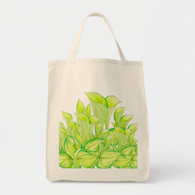 Bolsa Tote "Harmonia em Verde" em um Saco de Tota da Grocery (Frente)