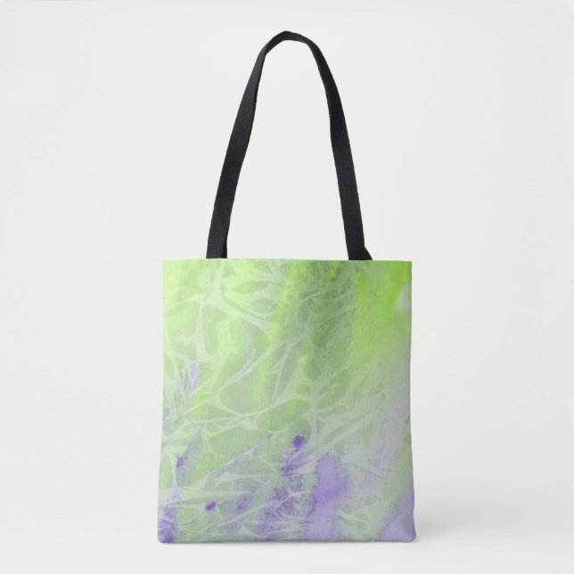Bolsa Tote Harmonia em Verde Suave e Lavanda (Frente)