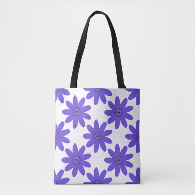 Bolsa Tote 'Harmonia Floral' Padrão Roxo Ousado (Frente)