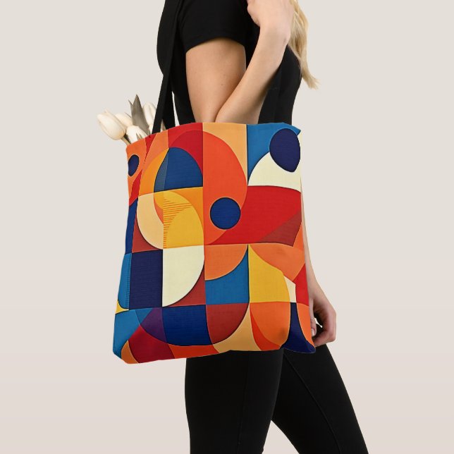 Bolsa Tote Harmonia Geométrica: Design Artístico (Close Up)
