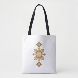 Bolsa Tote Harmonia Geométrica Dourada