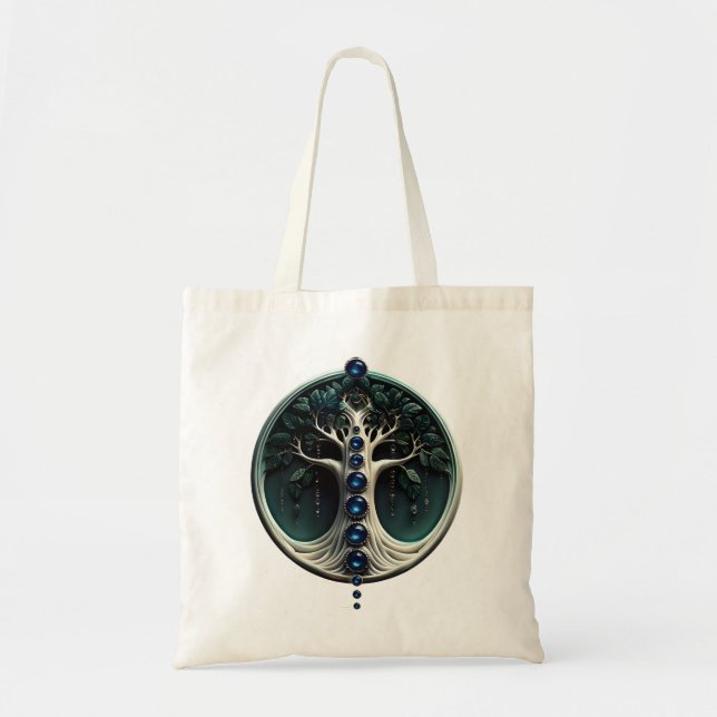 Bolsa Tote Harmonia na árvore mística da vida. (Frente)