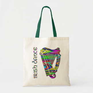 Bolsa Tote Harpa irlandesa da cor do arco-íris da dança da