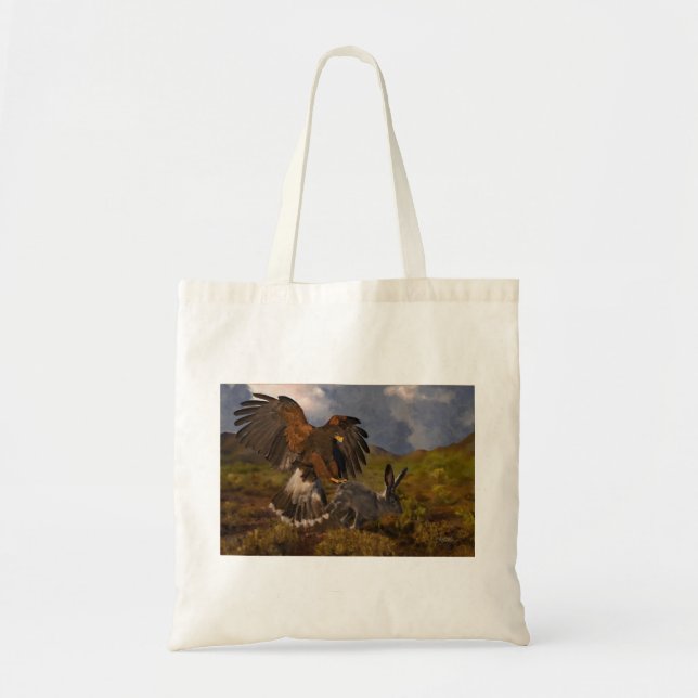 Bolsa Tote Harris Hawk e Jackrabbit - acrílico (Frente)