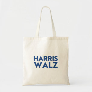 Bolsa Tote Harris Walz - tipografia azul moderna