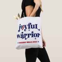 Harris Walz White Joyful Warrior EUA Flag Heart
