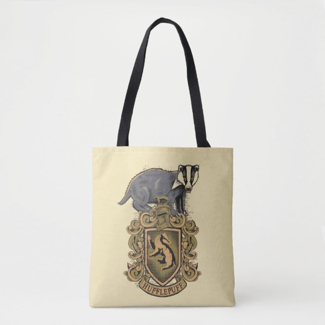 Bolsa Tote Harry Potter | Brasão de Casas Hufflepuff com Texu (Frente)