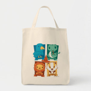 BOLSA TOTE HARRY POTTER™   CASAS DE HOGWARTS™ EM DESENHO ANIM
