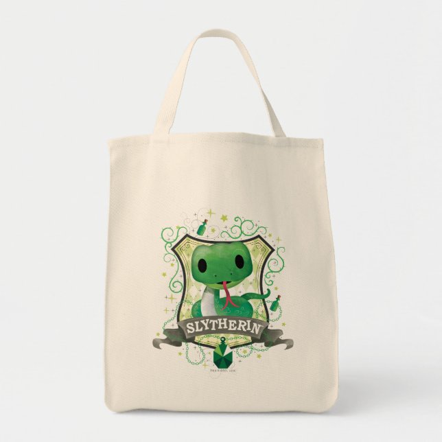 Bolsa Tote Harry Potter | Charmoso Brasão SLYTHERIN™ (Frente)