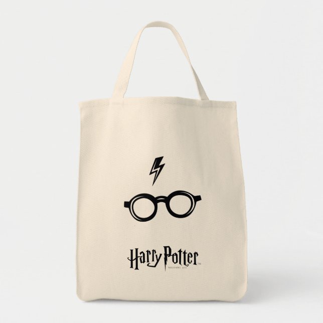 Bolsa Tote Harry Potter | Cicatriz e óculos de relâmpago (Frente)