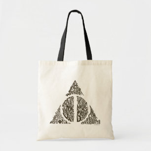Bolsa Tote Harry Potter Feitiço   TIPOGRAFIA DAS RELÍQUIAS DA