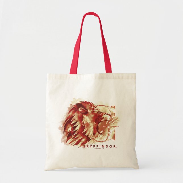 Bolsa Tote Harry Potter | GRYFFINDOR™ Leão Aquarela (Frente)