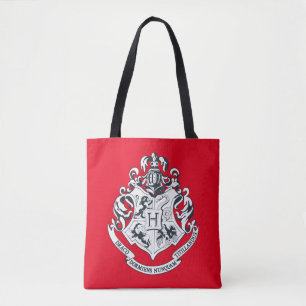 Bolsa Tote Harry Potter Hogwarts Crest - Preto e Branco