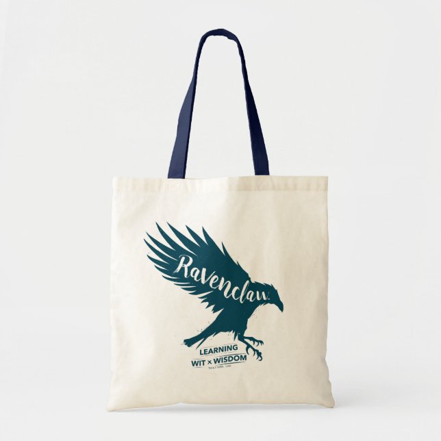 Bolsa Tote Harry Potter | Silhueta da RAVENCLAW™ Tipografia (Frente)