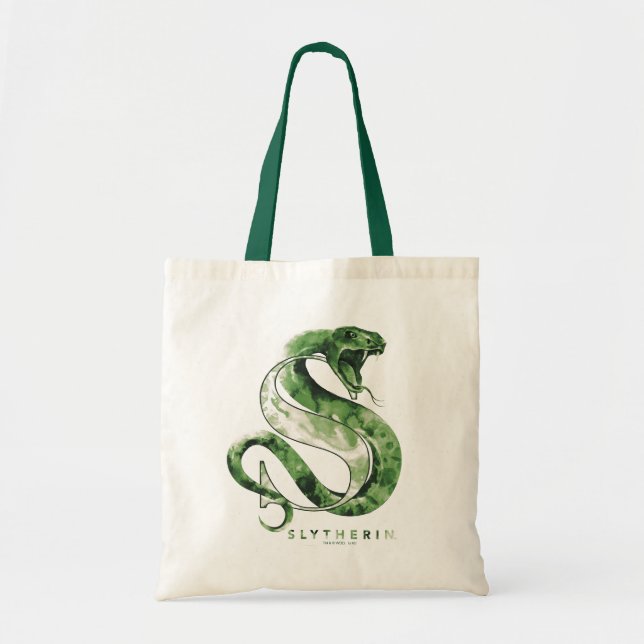 Bolsa Tote Harry Potter | SLYTHERIN™ Cobra Aquarela (Frente)